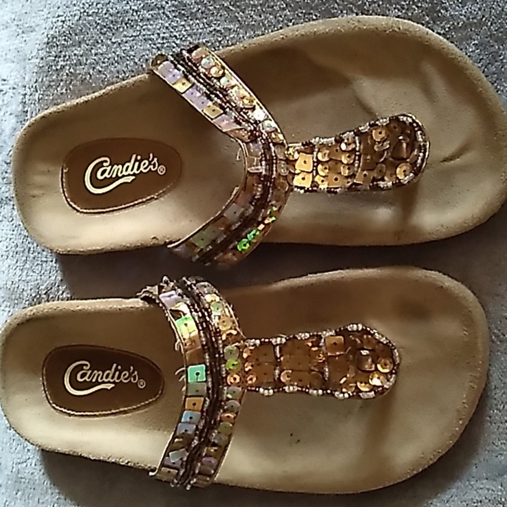 Candies Slip On Sandals With Sequins